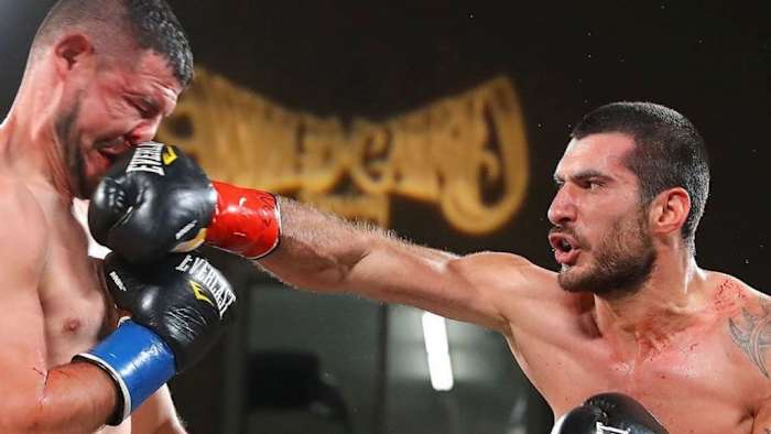 Welterweight Gor Yeritsyan from Armenia finishes off Mahonei “Russo, Jr” Montes from Mexico. Gor, an undefeated welterweight is set to compete against Luis Alberto Lucho Veron on 9th November, 2023. LATINBOX SPORTS/FACEBOOK.